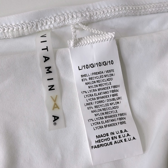 NWT Vitamin A cut out white neutra or Bonita hipster swim bottom skimpy L / 10 - Picture 2 of 11